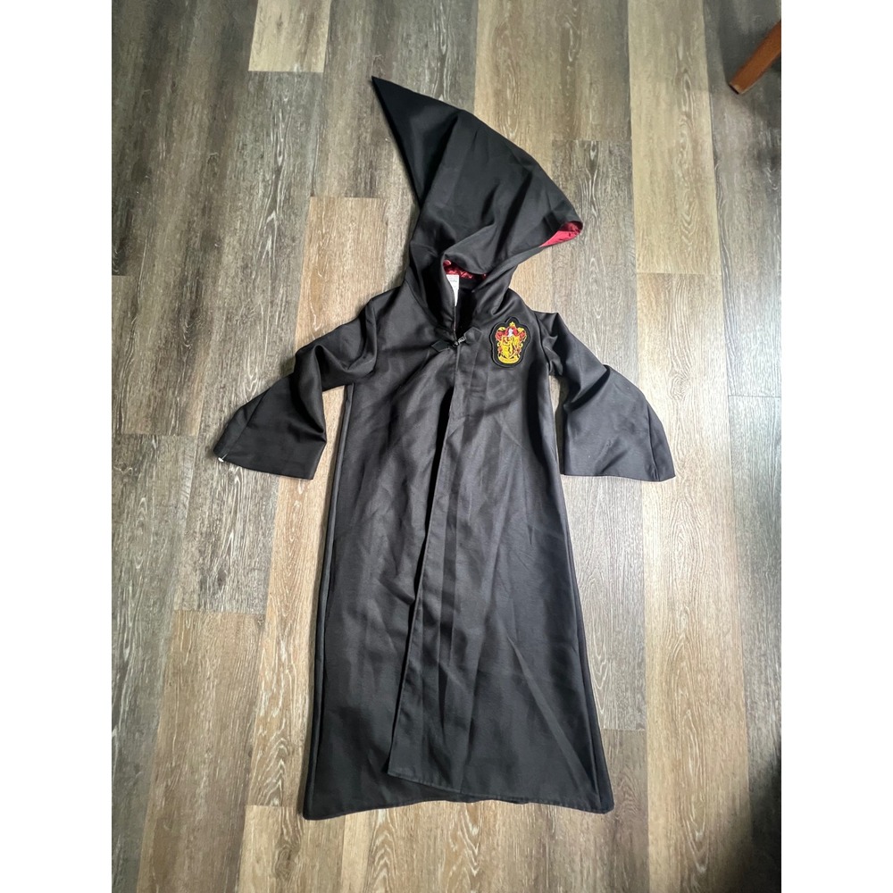 Harry Potter Gryffindor Costume Robe Kids Size M 7-8 Black Hooded Wizard Gown